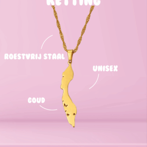 ketting-roestvrij-staal-curacao-landkaart-hanger-ketting-sieraden-goud-unisex