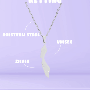 ketting-roestvrij-staal-curacao-landkaart-hanger-ketting-sieraden-zilver-unisex