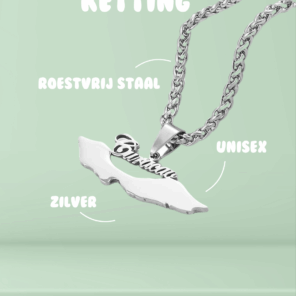 ketting-roestvrij-staal-curacao-naam-en-landkaart-hanger-ketting-sieraden-zilver-unisex